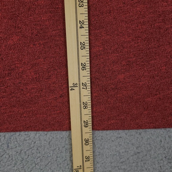 Guess Polo Shirt Mens Large Red Heathered Faux Leather Pocket Collared V-Neck - Picture 12 of 13